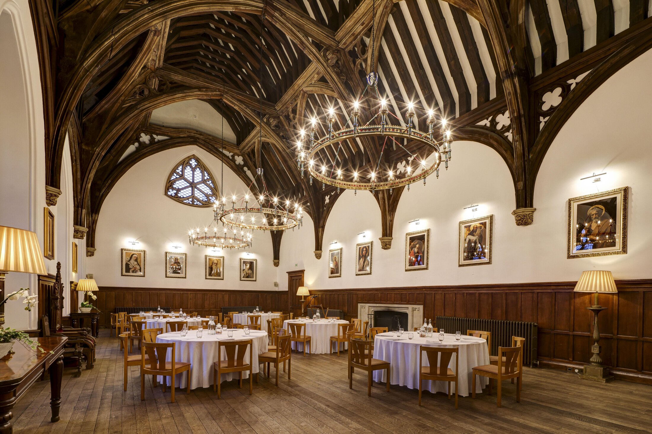 The 14th-century banquet hall at Lambeth Palace, hung with works in its permanent collection